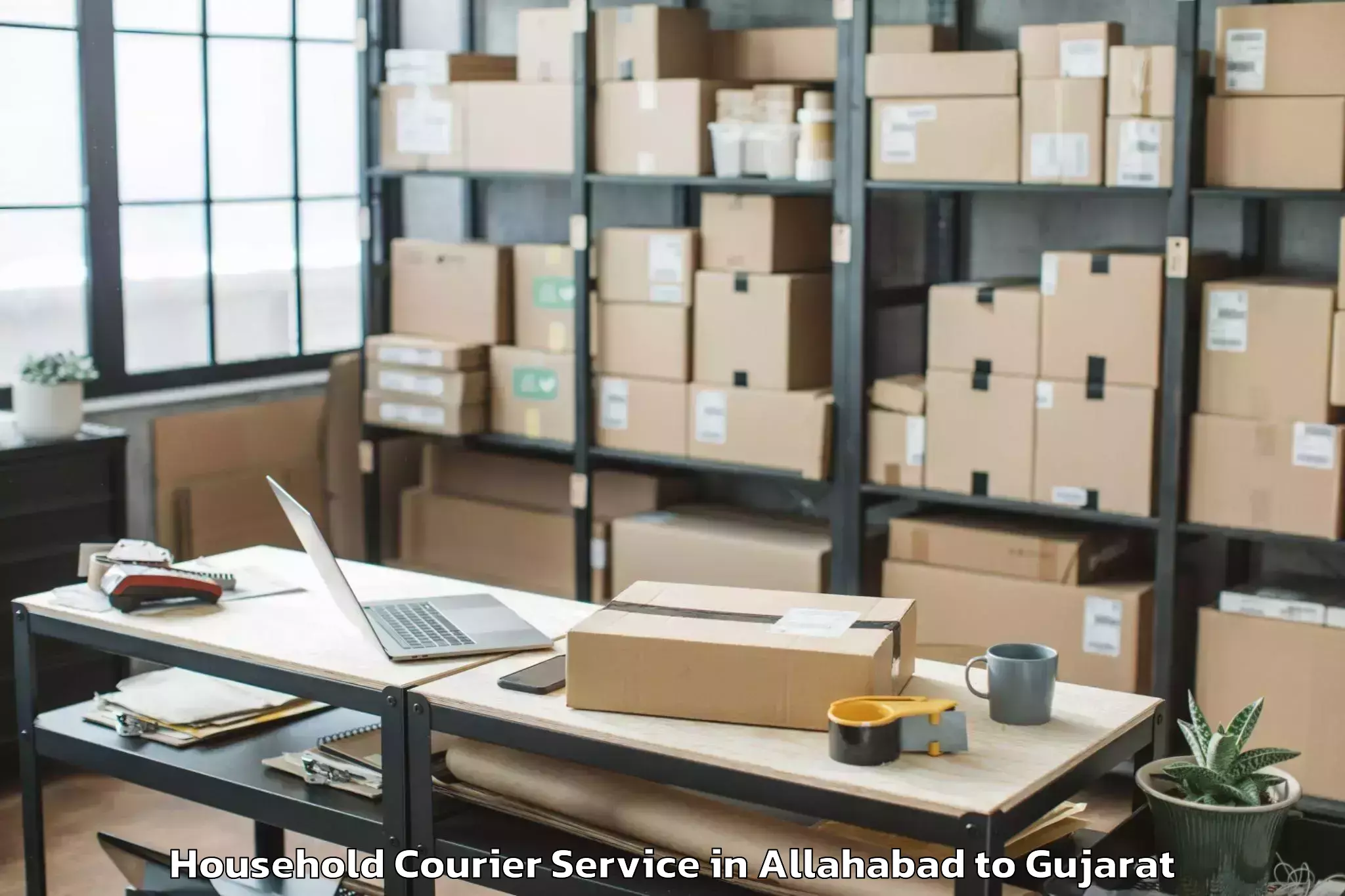 Hassle-Free Allahabad to Mahudha Household Courier